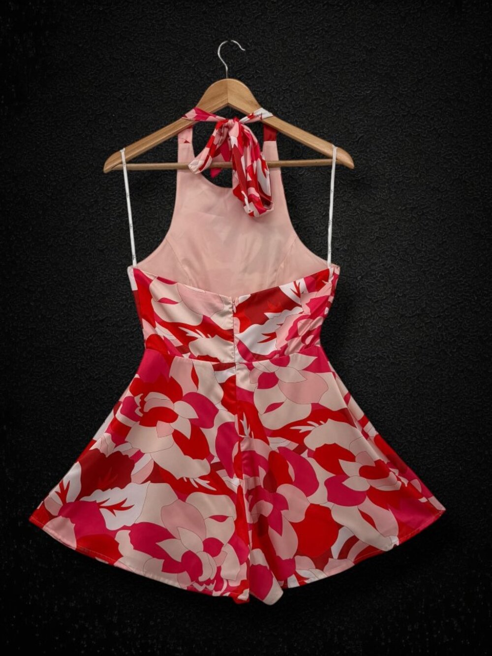 Lulus Disco Hawaiian Tropical Floral Bow Back Mini Romper XS - Picture 5 of 7